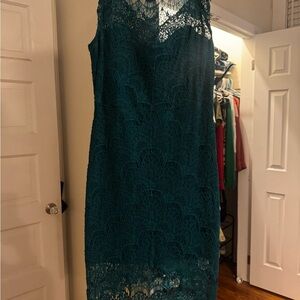 Free People Teal Lace Midi Dress